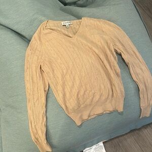 Joan & David Beige V-Neck Top